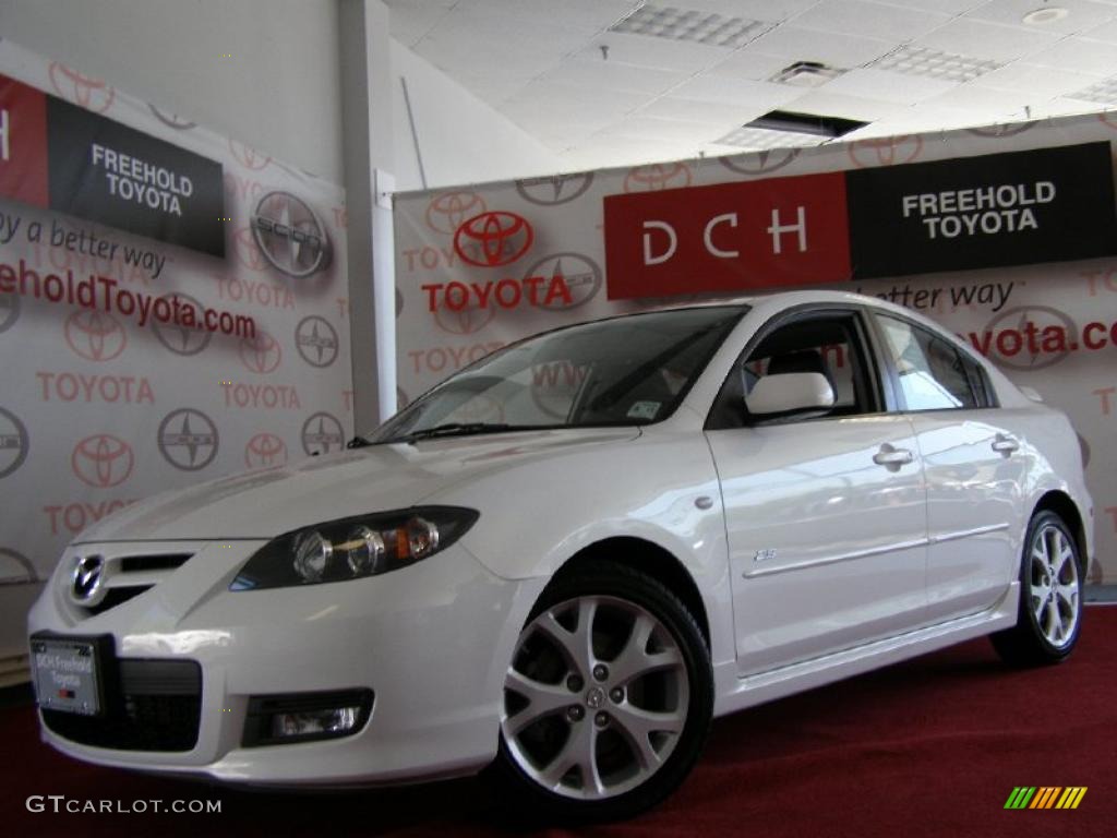 2007 MAZDA3 s Grand Touring Sedan - Crystal White Pearl / Black photo #1