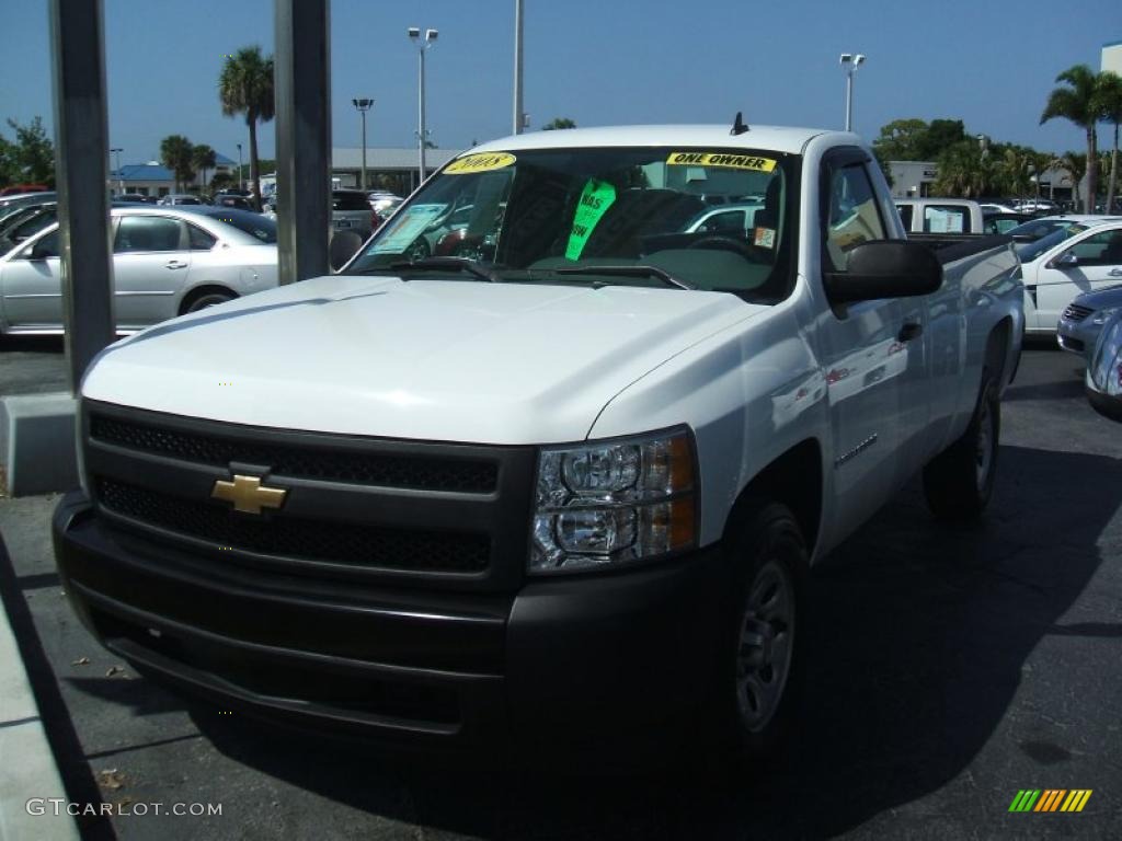 2008 Silverado 1500 Work Truck Regular Cab - Summit White / Dark Titanium photo #1