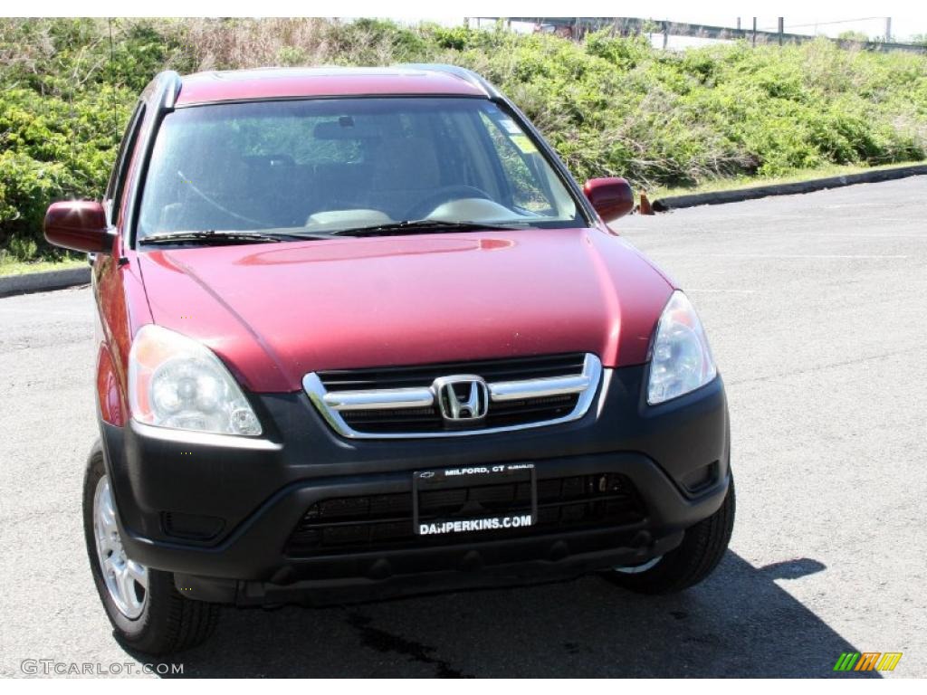 2002 CR-V EX 4WD - Chianti Red Pearl / Saddle photo #2