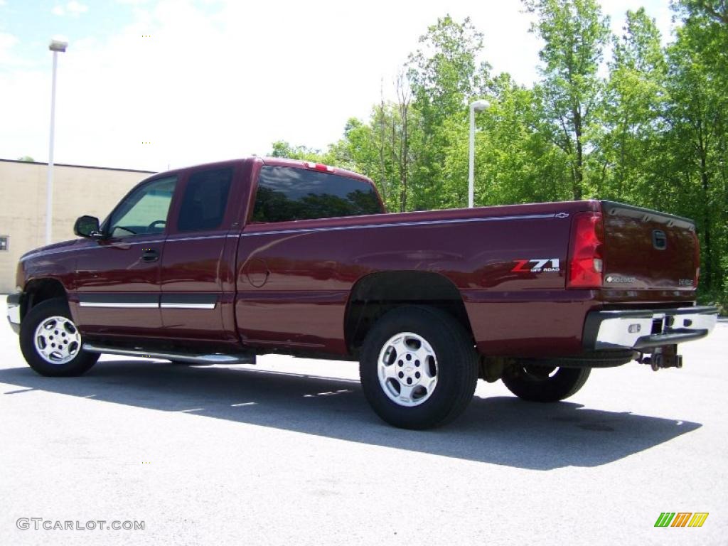 2003 Silverado 1500 Z71 Extended Cab 4x4 - Dark Carmine Red Metallic / Tan photo #4