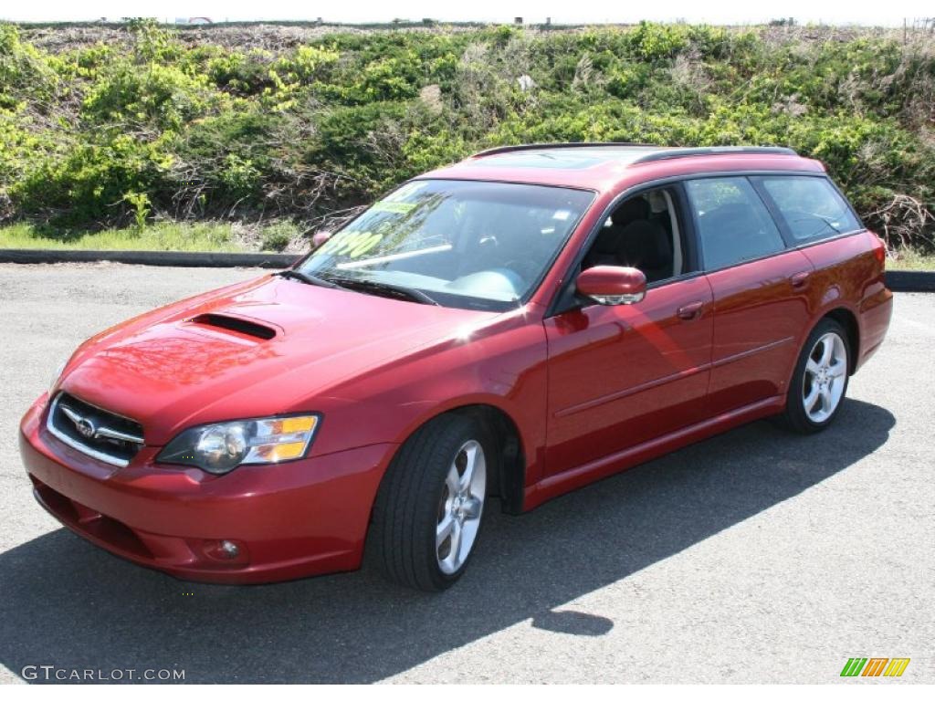 2005 Legacy 2.5 GT Limited Wagon - Garnet Red Pearl / Charcoal Black photo #1