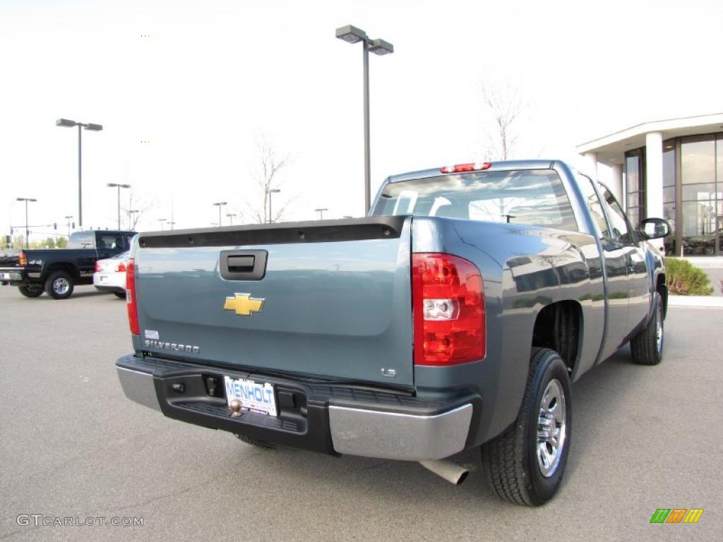 2009 Silverado 1500 LS Extended Cab - Blue Granite Metallic / Dark Titanium photo #3