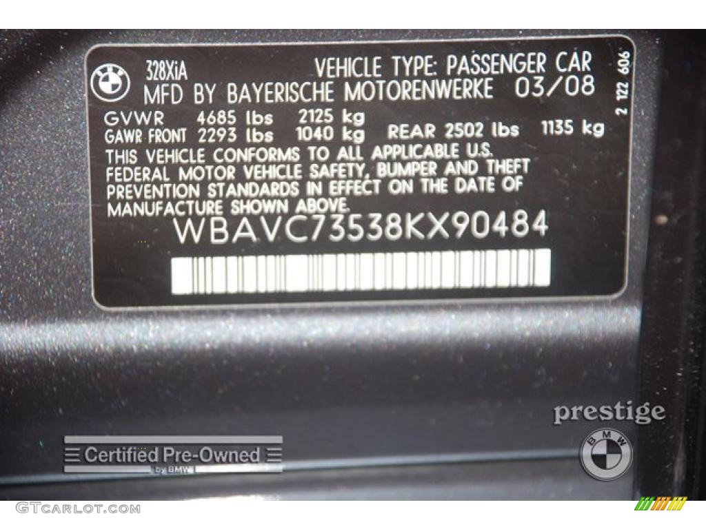 2008 3 Series 328xi Sedan - Sparkling Graphite Metallic / Black photo #8