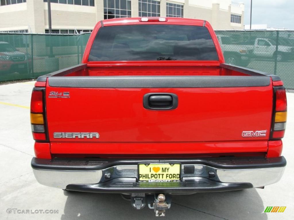2005 Sierra 1500 SLE Crew Cab - Fire Red / Pewter photo #4