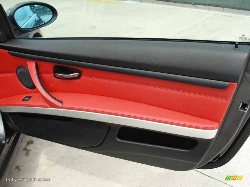 2008 3 Series 335xi Coupe - Sparkling Graphite Metallic / Coral Red/Black photo #26