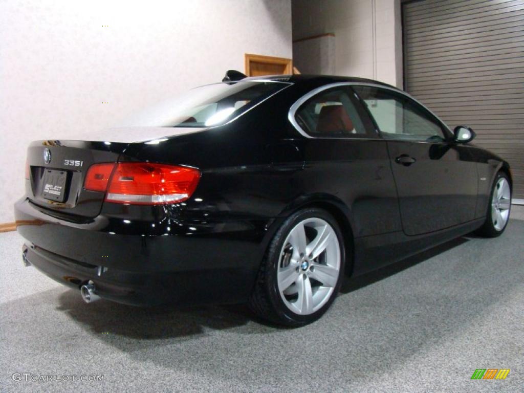 2007 3 Series 335i Coupe - Jet Black / Coral Red/Black photo #5