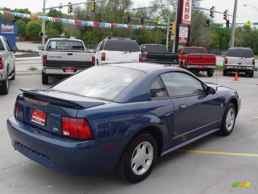 1999 Mustang V6 Coupe - Atlantic Blue Metallic / Light Graphite photo #4