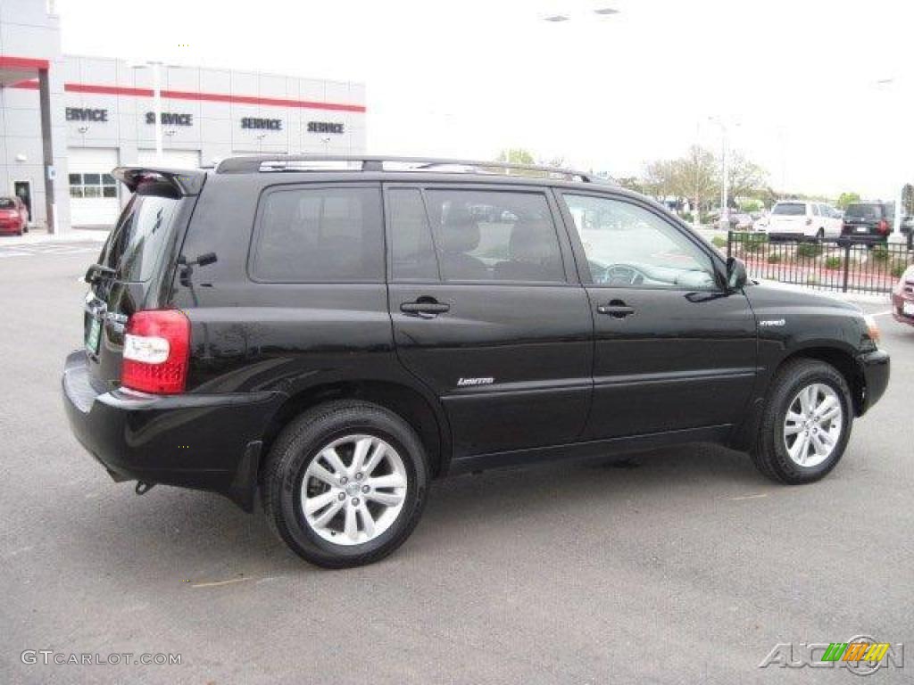 2007 Highlander Hybrid Limited 4WD - Black / Ivory Beige photo #2