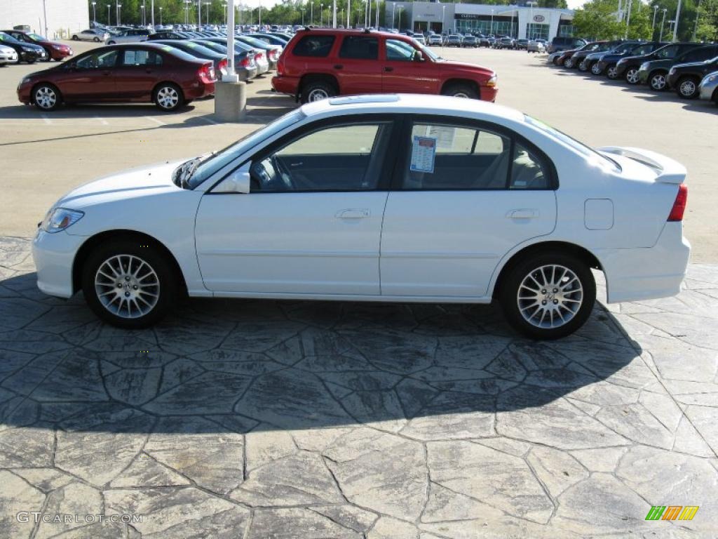 2005 Civic EX Sedan - Taffeta White / Ivory photo #4