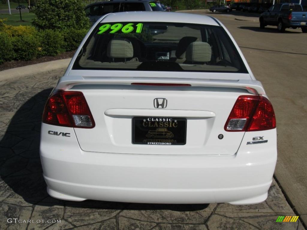 2005 Civic EX Sedan - Taffeta White / Ivory photo #6
