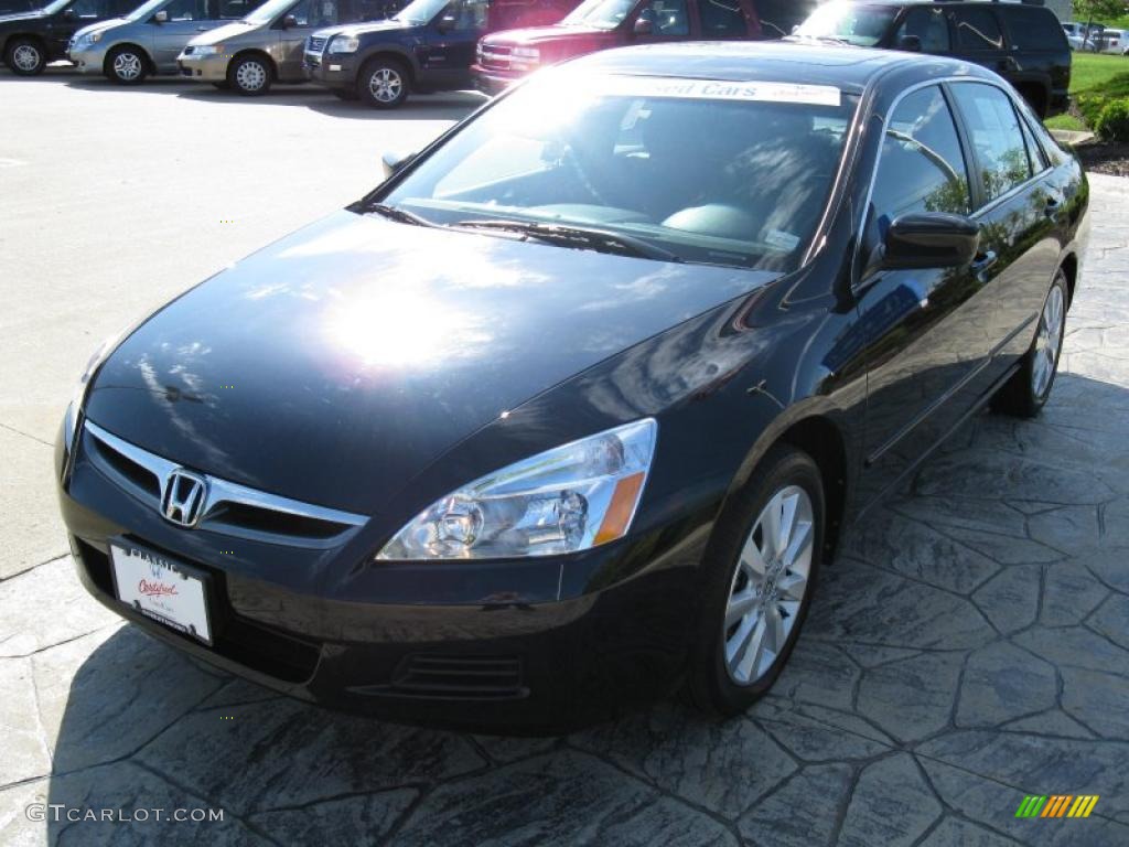 2007 Accord EX-L V6 Sedan - Nighthawk Black Pearl / Black photo #2