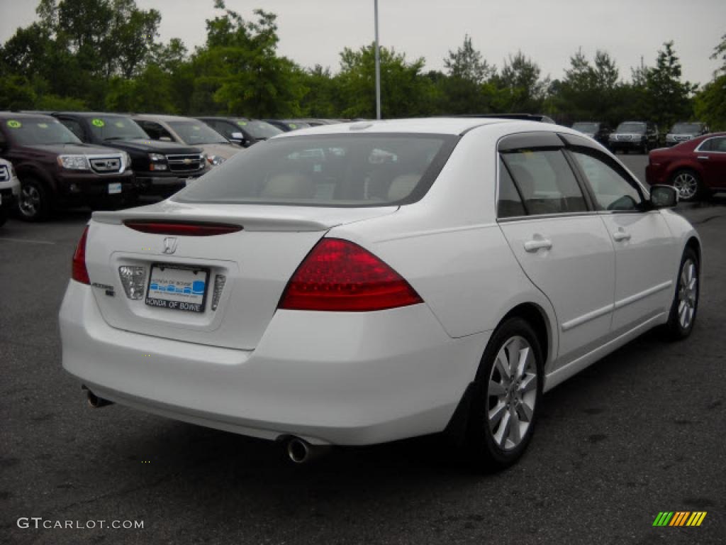 2007 Accord EX-L V6 Sedan - Taffeta White / Ivory photo #3