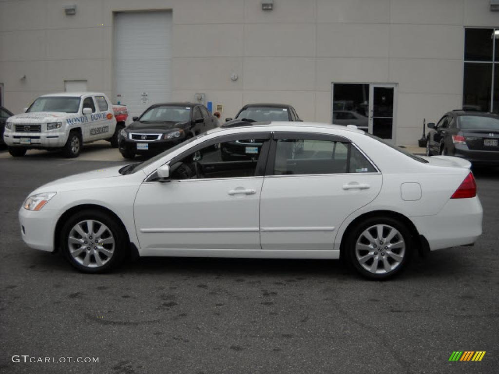 2007 Accord EX-L V6 Sedan - Taffeta White / Ivory photo #6