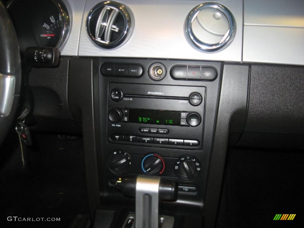 2005 Mustang V6 Premium Coupe - Satin Silver Metallic / Red Leather photo #25