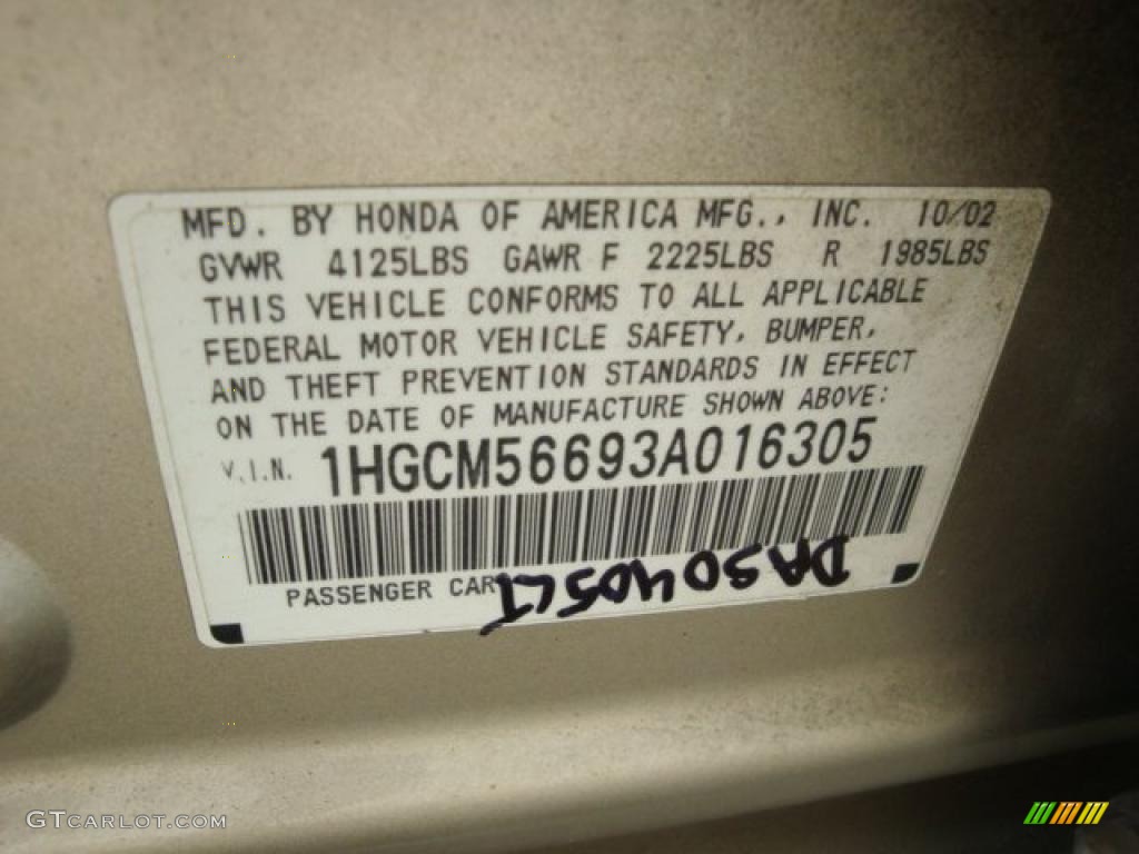 2003 Accord EX-L Sedan - Desert Mist Metallic / Ivory photo #14