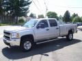 2010 Sheer Silver Metallic Chevrolet Silverado 3500HD LT Crew Cab 4x4  photo #1