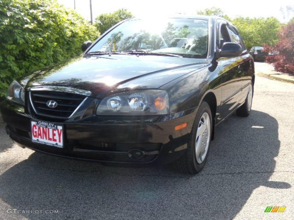 2005 Elantra GLS Sedan - Black Obsidian / Gray photo #1