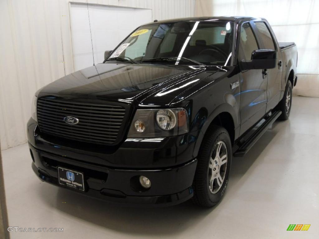 2007 F150 FX2 Sport SuperCrew - Black / Black/Red photo #1