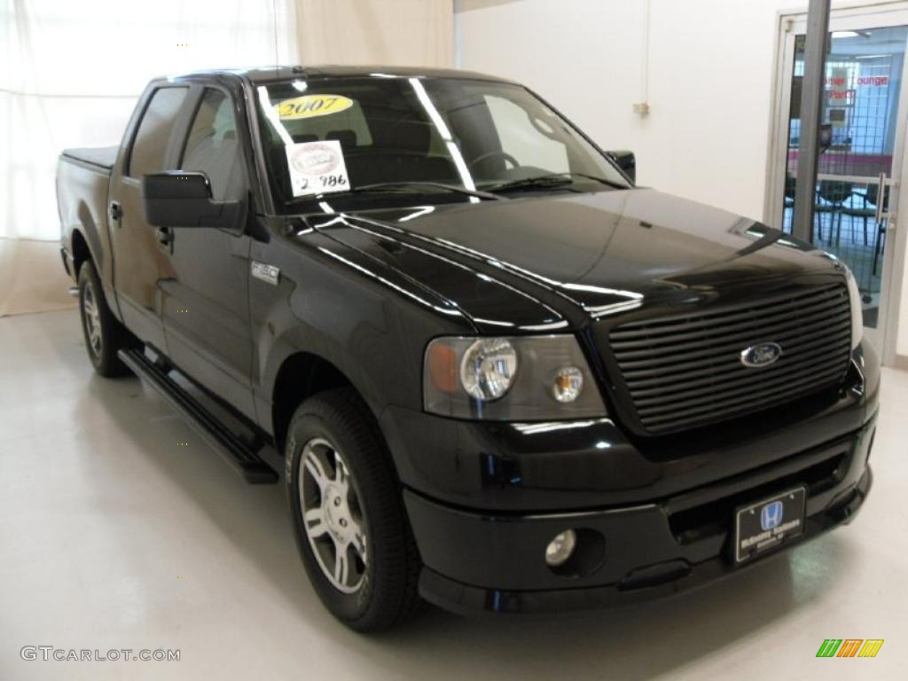 2007 F150 FX2 Sport SuperCrew - Black / Black/Red photo #6