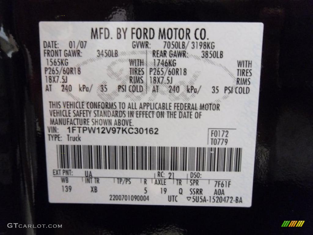 2007 F150 FX2 Sport SuperCrew - Black / Black/Red photo #8