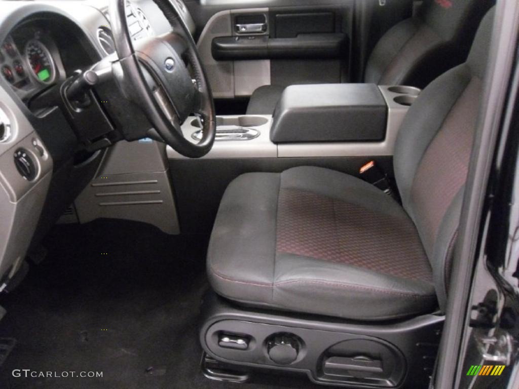 2007 F150 FX2 Sport SuperCrew - Black / Black/Red photo #9