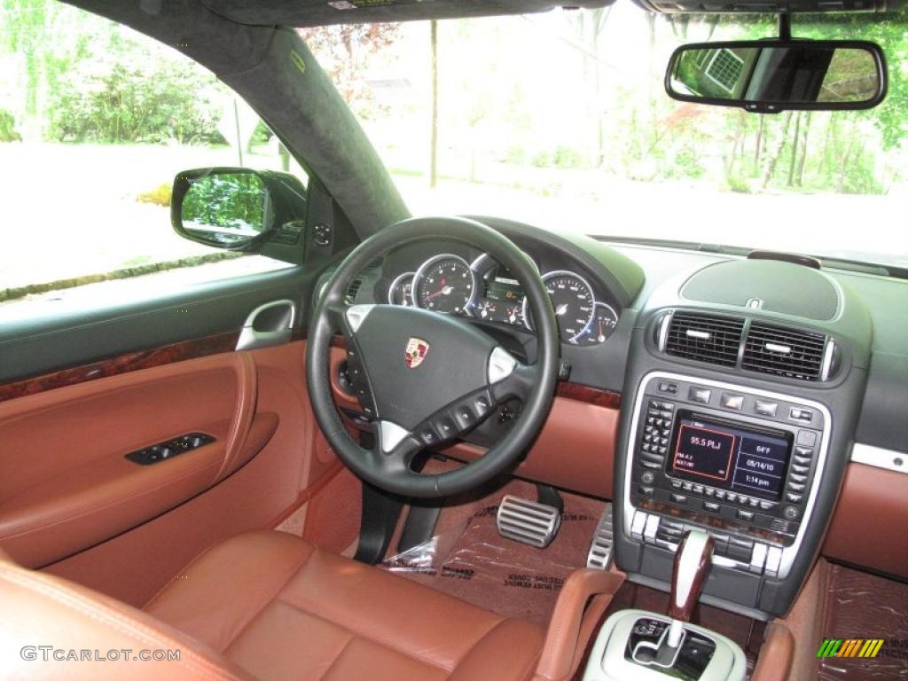 2008 Cayenne Turbo - Basalt Black Metallic / Chestnut/Black Natural Leather photo #11