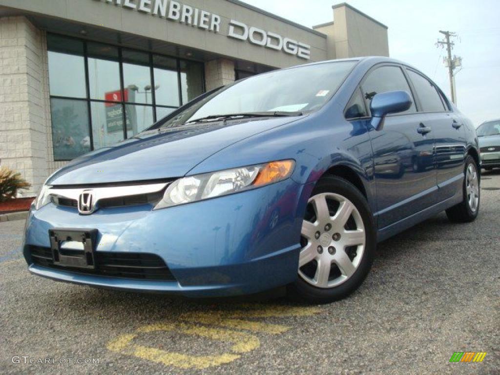 2008 Civic LX Sedan - Atomic Blue Metallic / Gray photo #1