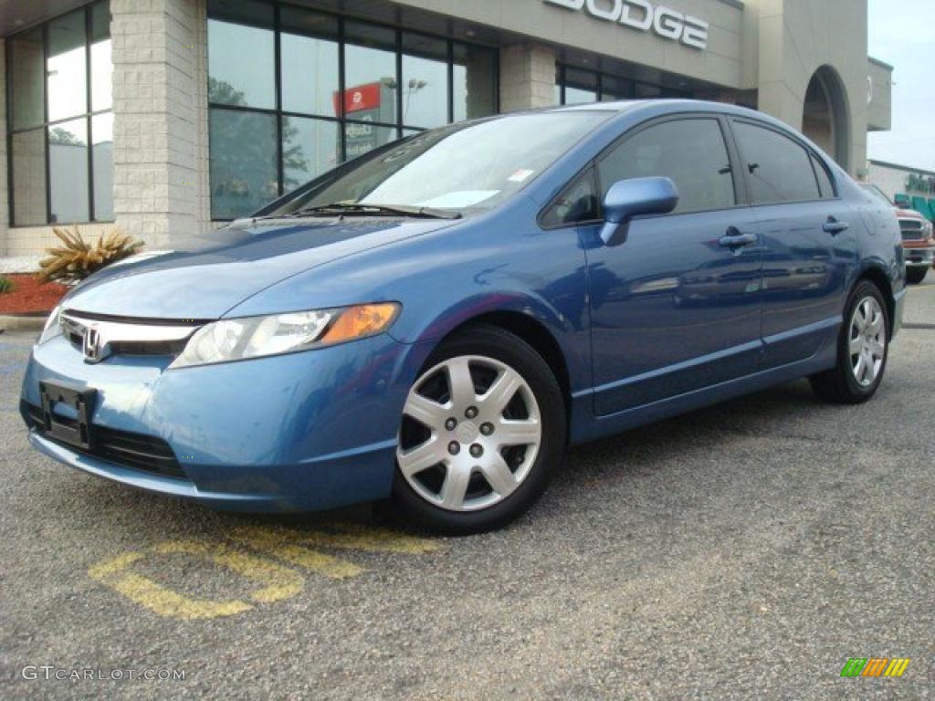 2008 Civic LX Sedan - Atomic Blue Metallic / Gray photo #2