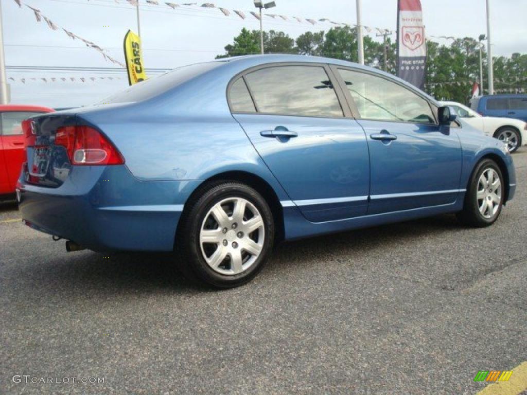 2008 Civic LX Sedan - Atomic Blue Metallic / Gray photo #4