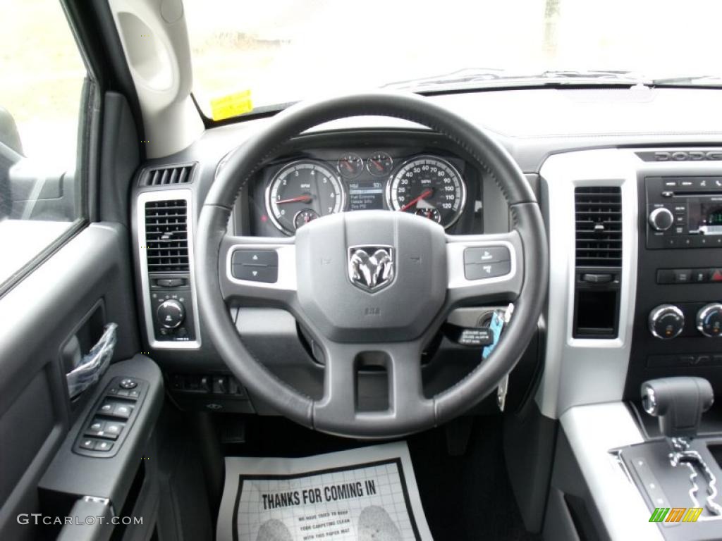 2010 Ram 1500 Sport Crew Cab - Brilliant Black Crystal Pearl / Dark Slate/Medium Graystone photo #11