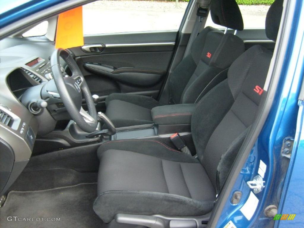 2009 Civic Si Sedan - Dyno Blue Pearl / Black photo #10