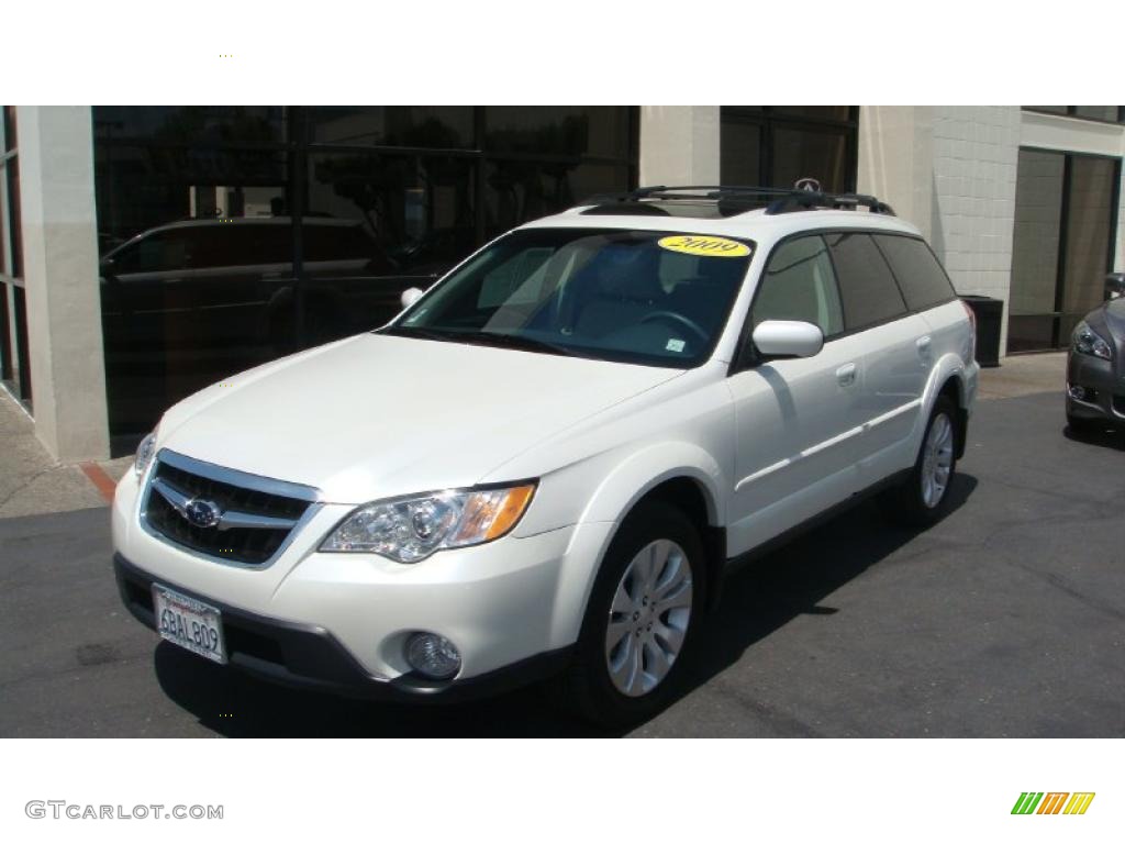 2009 Outback 2.5i Limited Wagon - Satin White Pearl / Warm Ivory photo #1