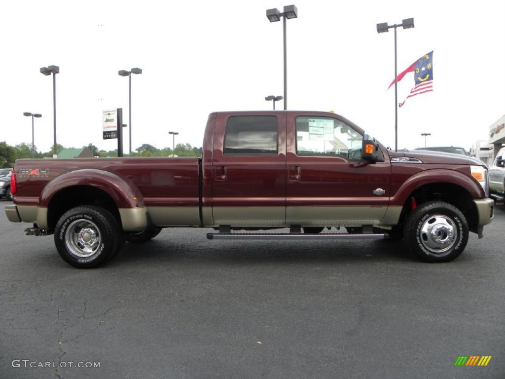 2011 F350 Super Duty King Ranch Crew Cab 4x4 Dually - Royal Red Metallic / Chaparral Leather photo #2
