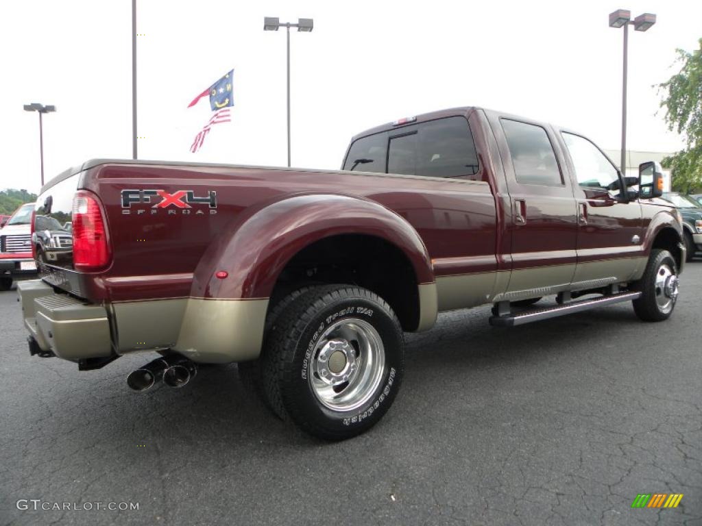 2011 F350 Super Duty King Ranch Crew Cab 4x4 Dually - Royal Red Metallic / Chaparral Leather photo #3
