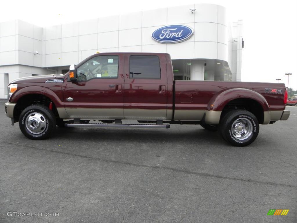 2011 F350 Super Duty King Ranch Crew Cab 4x4 Dually - Royal Red Metallic / Chaparral Leather photo #5