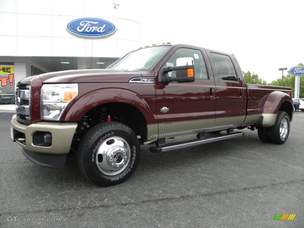 2011 F350 Super Duty King Ranch Crew Cab 4x4 Dually - Royal Red Metallic / Chaparral Leather photo #6