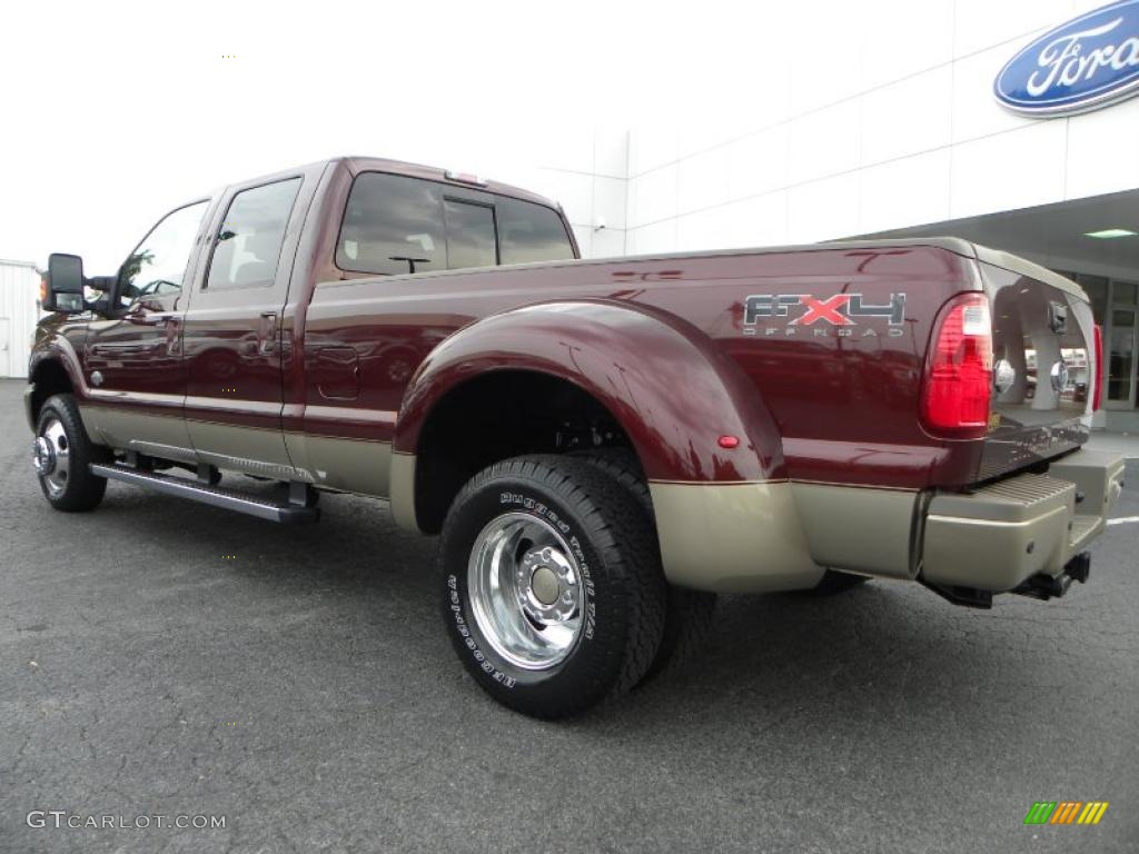 2011 F350 Super Duty King Ranch Crew Cab 4x4 Dually - Royal Red Metallic / Chaparral Leather photo #36