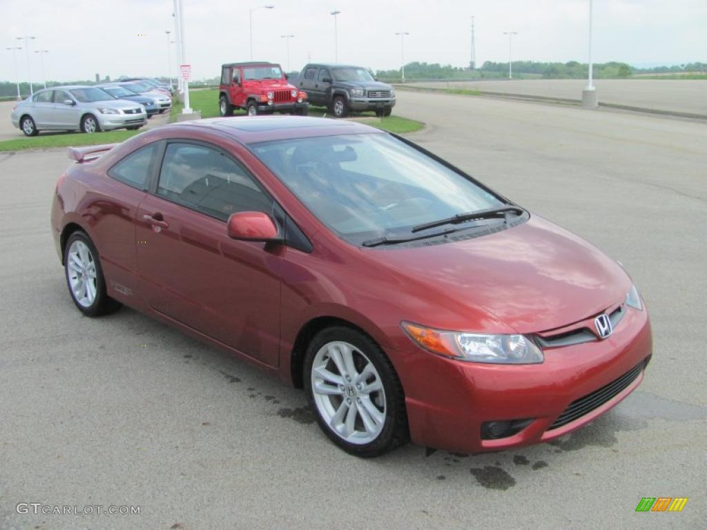 2006 Civic Si Coupe - Habanero Red Pearl / Black photo #6