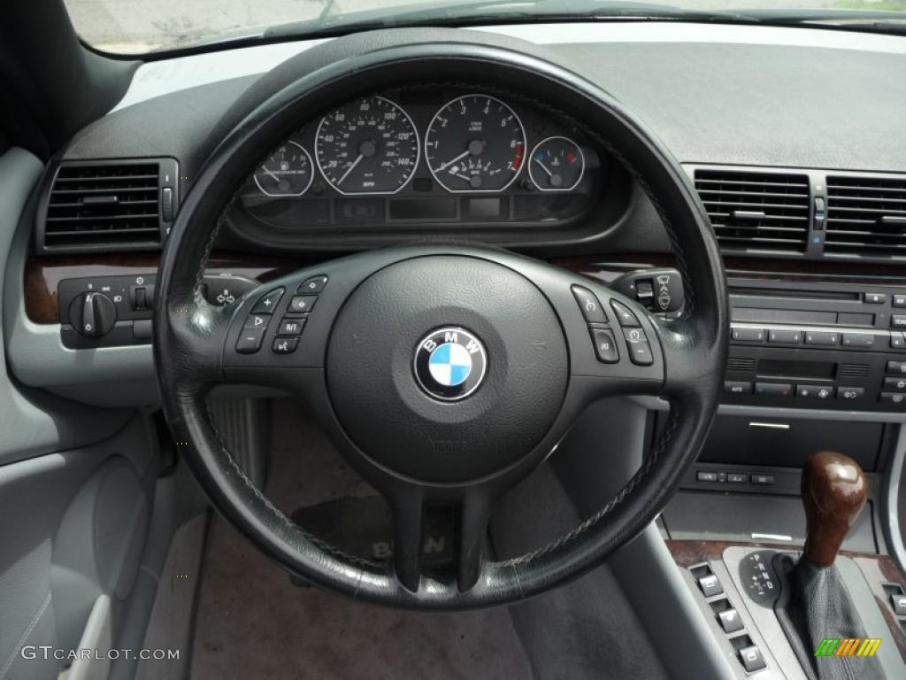 2001 3 Series 330i Convertible - Steel Grey Metallic / Grey photo #17