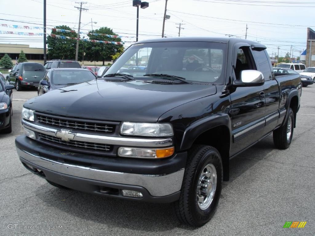 2000 Silverado 2500 LS Extended Cab 4x4 - Onyx Black / Graphite photo #1