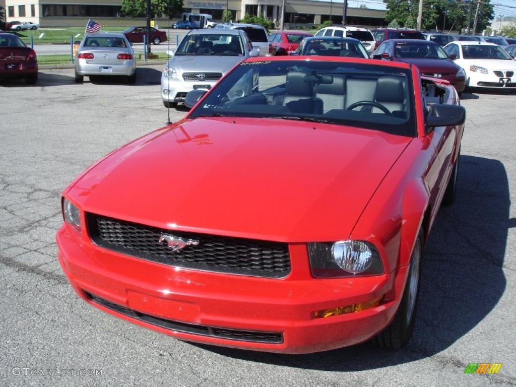 2007 Mustang V6 Premium Convertible - Torch Red / Black Leather photo #2