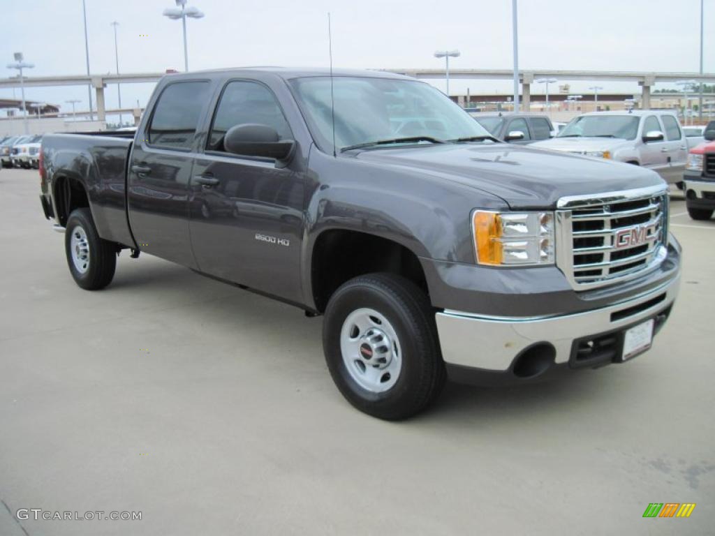 2010 Sierra 2500HD Work Truck Crew Cab 4x4 - Steel Gray Metallic / Dark Titanium photo #2