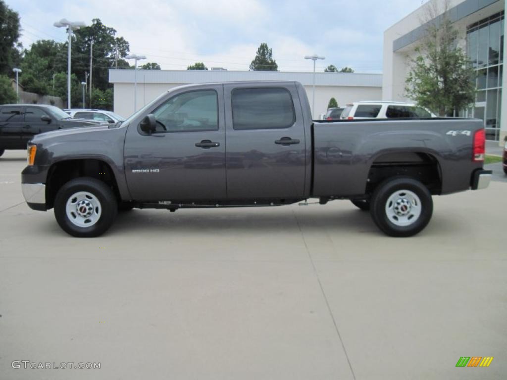 2010 Sierra 2500HD Work Truck Crew Cab 4x4 - Steel Gray Metallic / Dark Titanium photo #3
