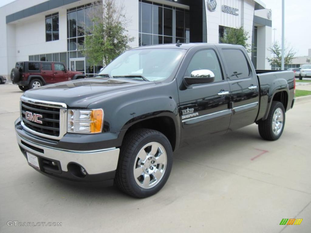 2010 Sierra 1500 SLE Texas Edition Crew Cab - Carbon Black Metallic / Ebony photo #1