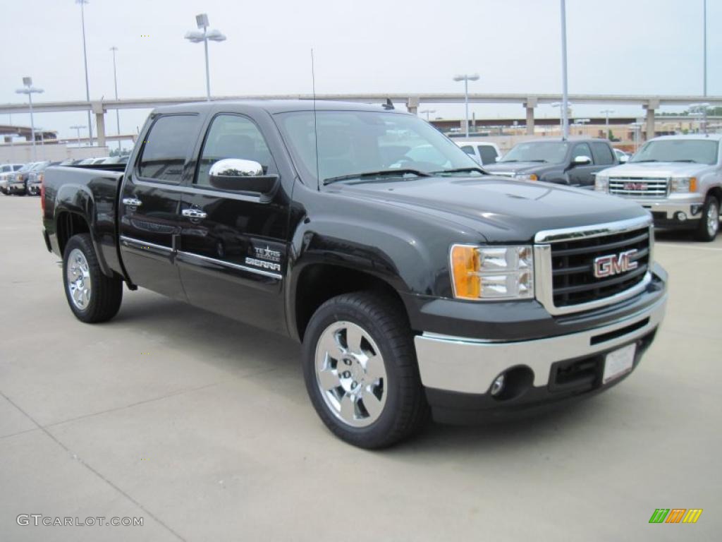 2010 Sierra 1500 SLE Texas Edition Crew Cab - Carbon Black Metallic / Ebony photo #2