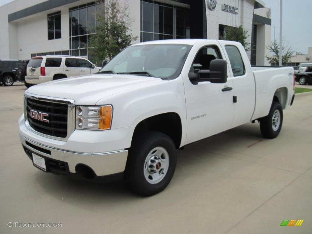 2010 Sierra 2500HD Work Truck Extended Cab 4x4 - Summit White / Dark Titanium photo #1