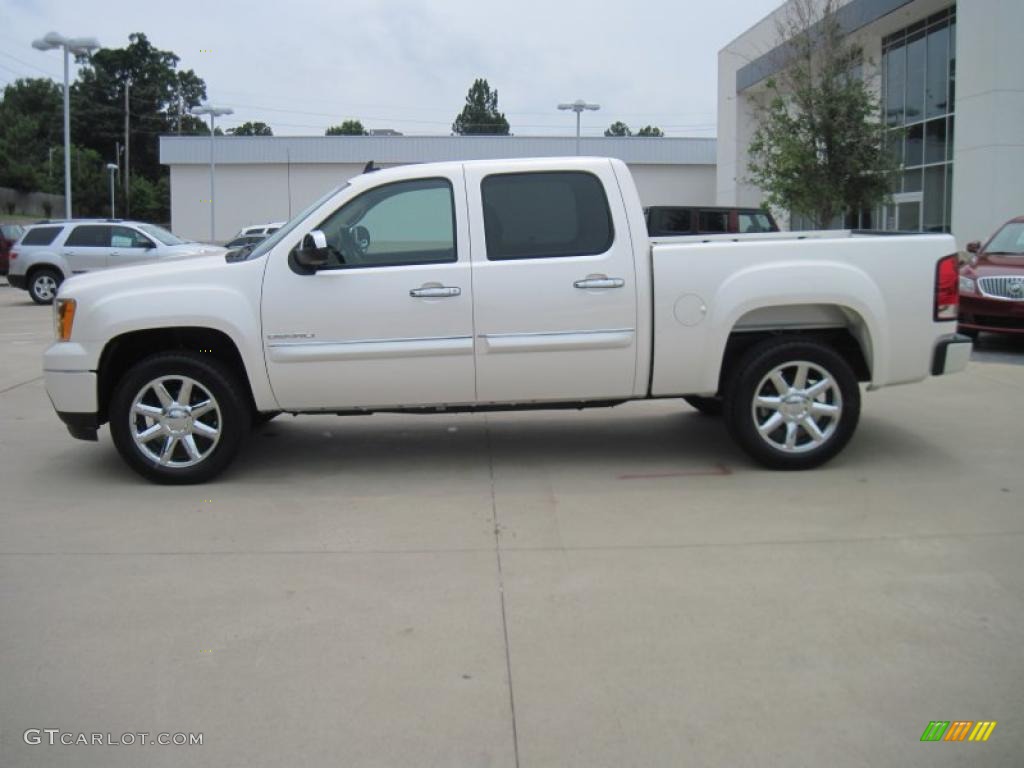 2010 Sierra 1500 Denali Crew Cab - White Diamond Tricoat / Cocoa/Light Cashmere photo #3