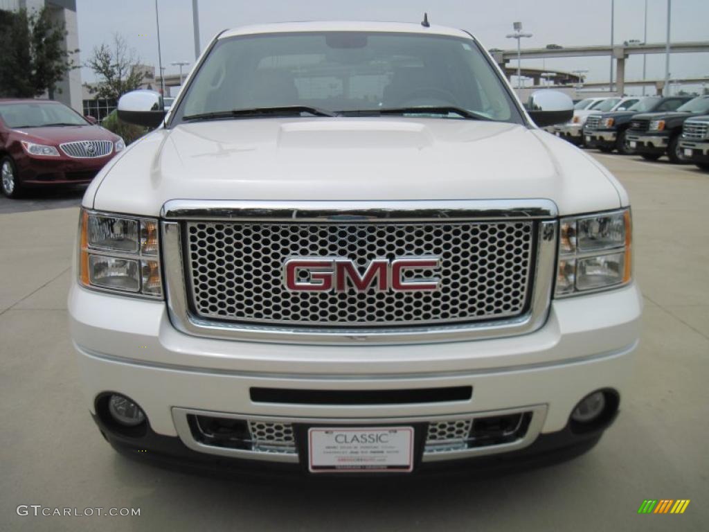 2010 Sierra 1500 Denali Crew Cab - White Diamond Tricoat / Cocoa/Light Cashmere photo #5