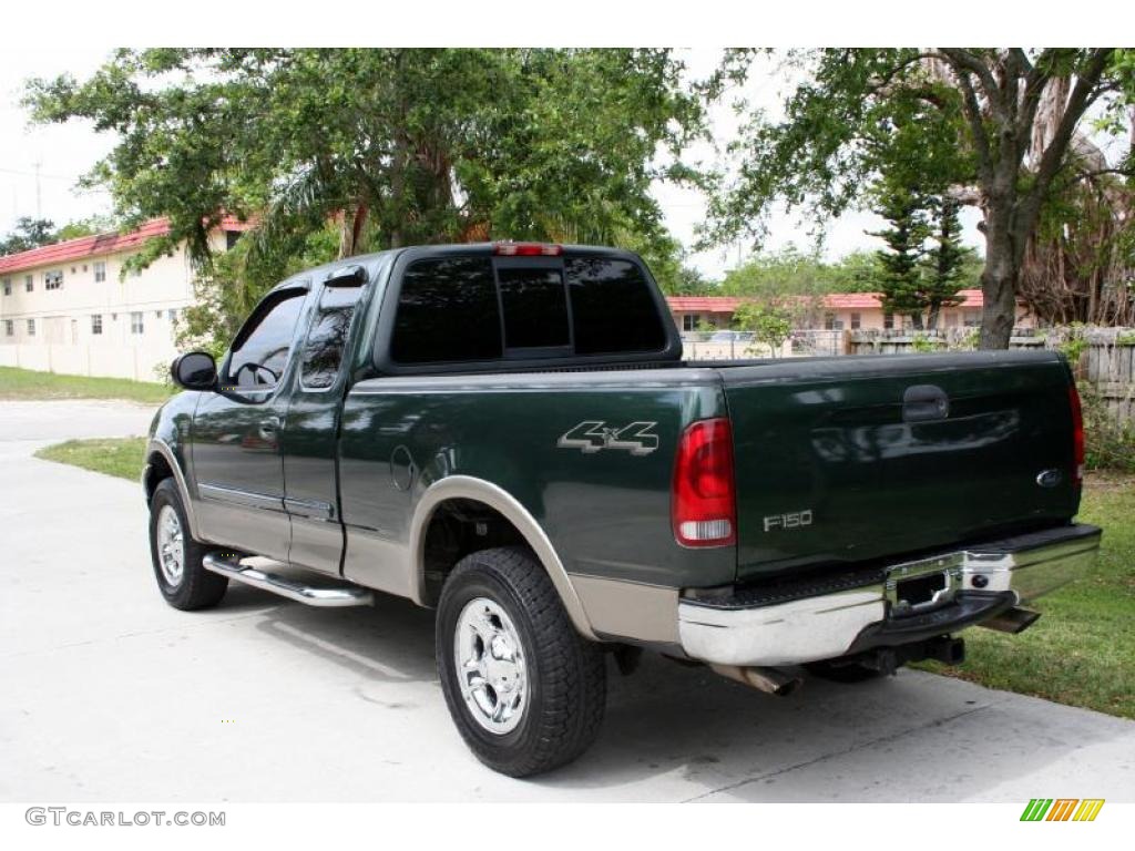 2001 F150 Lariat SuperCab 4x4 - Dark Highland Green Metallic / Medium Parchment photo #7