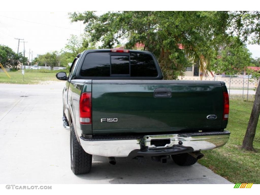 2001 F150 Lariat SuperCab 4x4 - Dark Highland Green Metallic / Medium Parchment photo #9